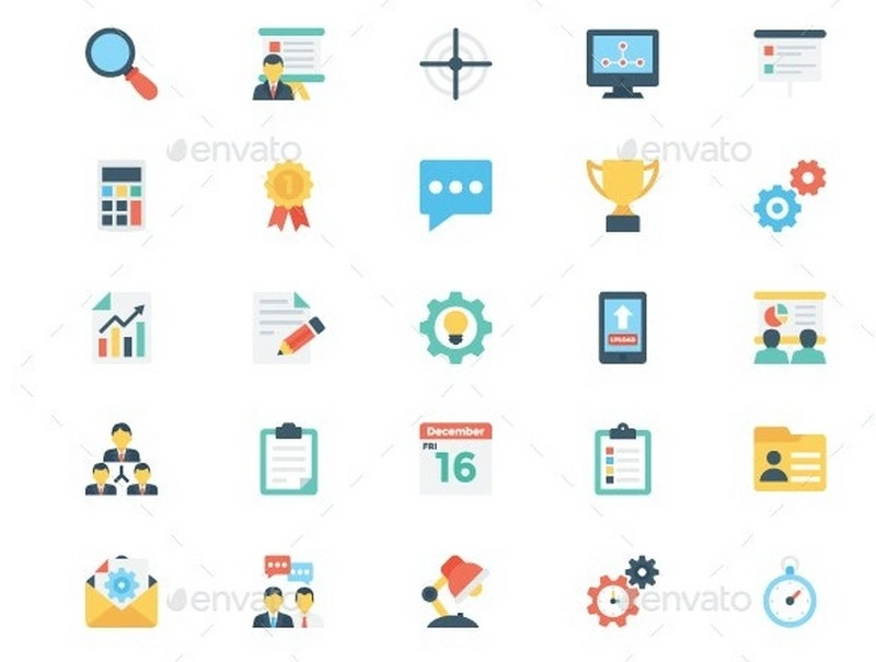 267 Flat Project Management Icons