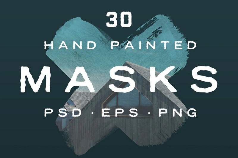30 Hand Painted Photo Mask Shapes