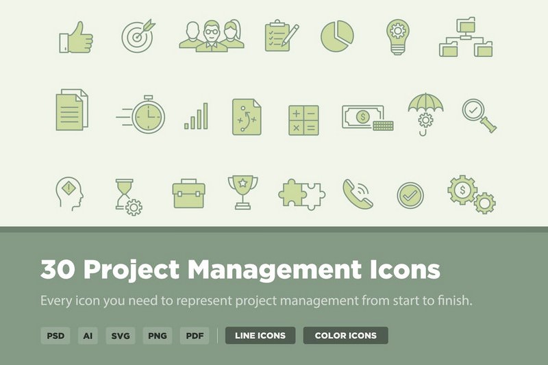 30 Project Management Icons