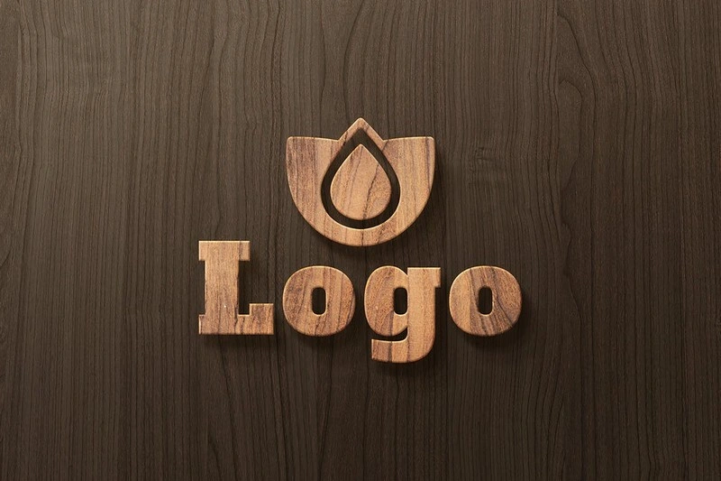 3D Wood Logo Mockup