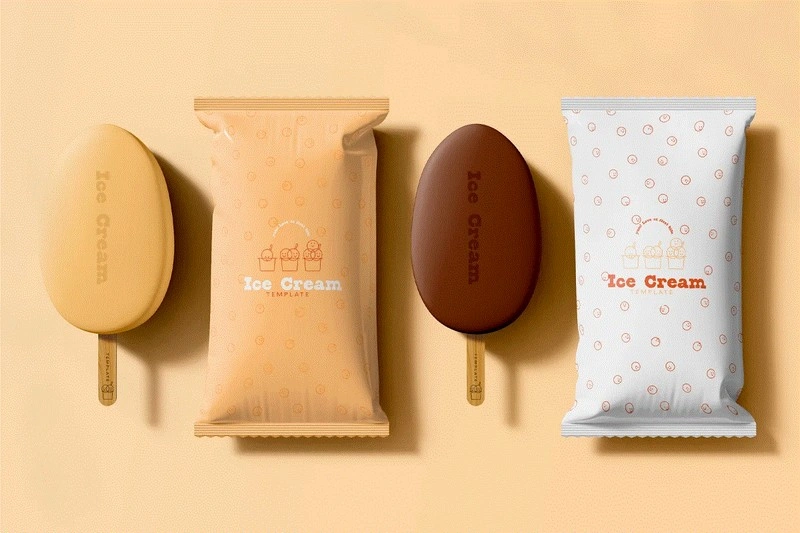 3d Two Popscicle Ice Cream Packaging