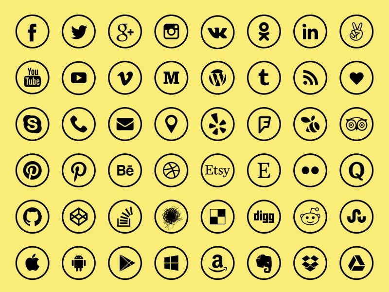 48 Social Media icons