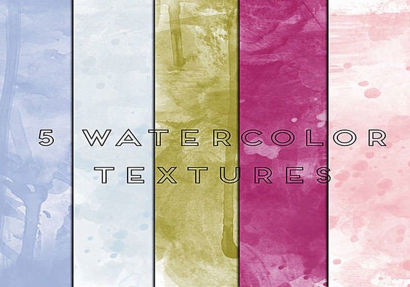 5 High Res Watercolor Texture Backgrounds JPEG