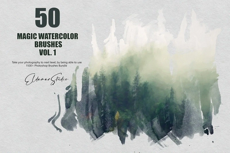 50 Magic Watercolor Brushes - Vol. 1