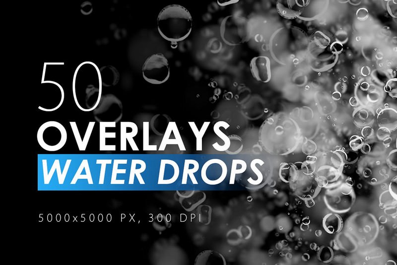 50 Water Drops Overlays