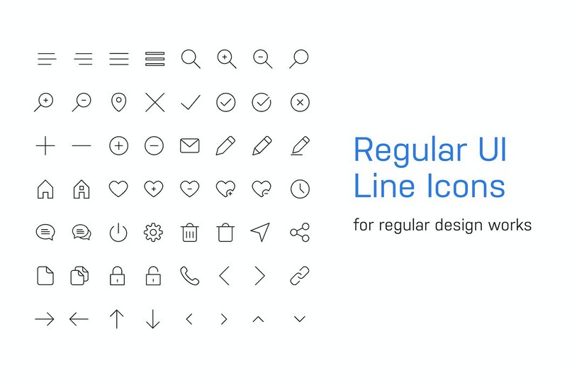 56 Regular UI Line Icons
