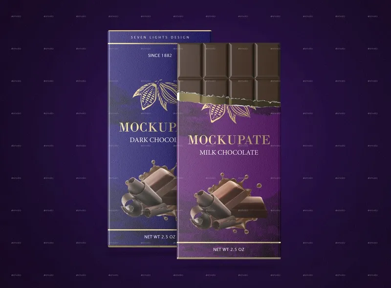 7 Chocolate Bar Packaging Mockup 