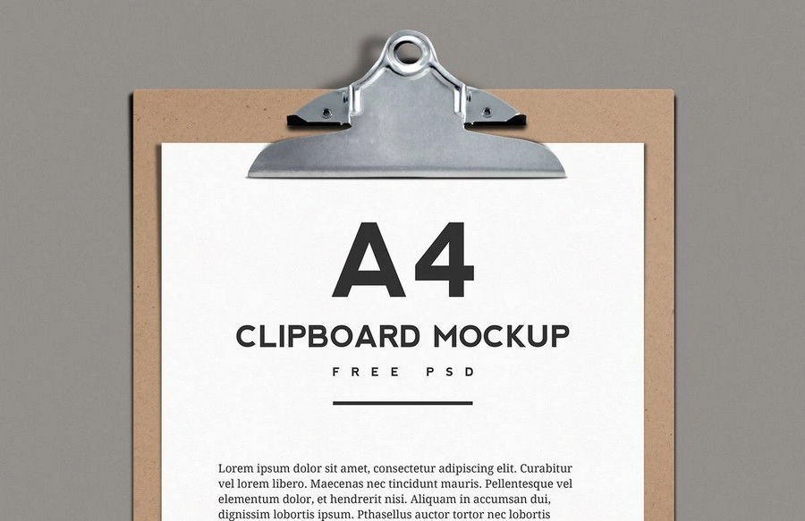 A4 Clipboard Mockup Free