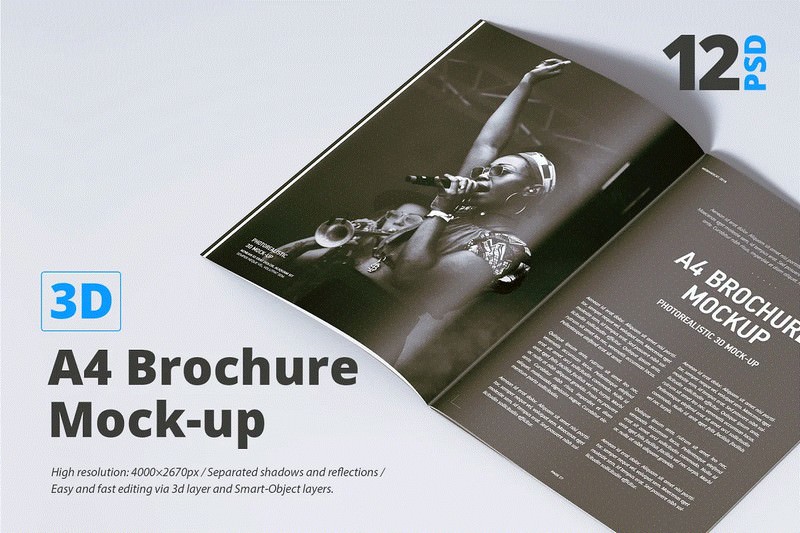 A4 Magazine Brochure Mock-up