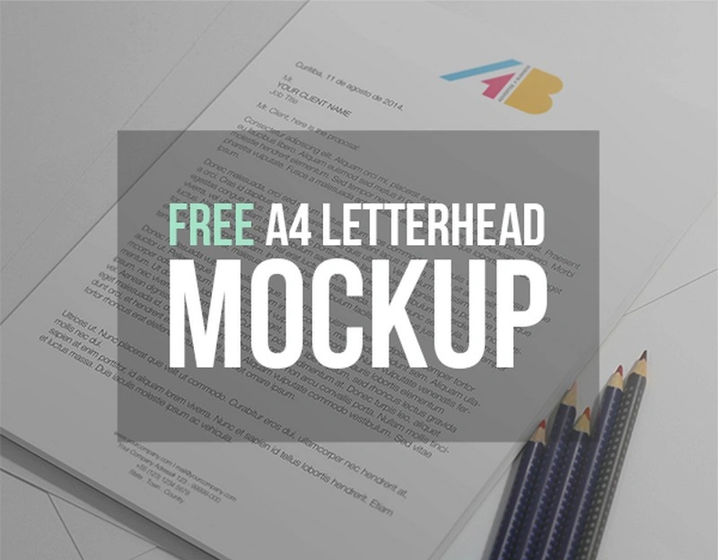 Free A4 Letterhead Paper Mockup- PSD