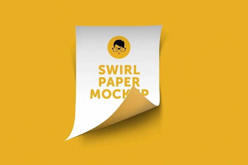 A4 Swirl Paper Mockup