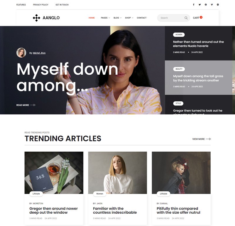 AAnglo - Lifestyle Personal Blog HTML Template