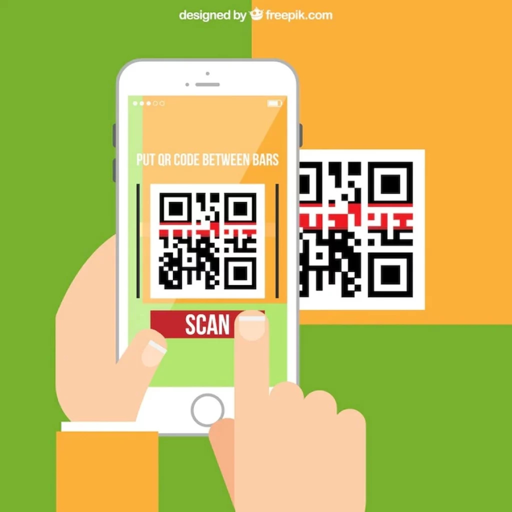 Abstract Phone Scanning QR Code - Vector Free