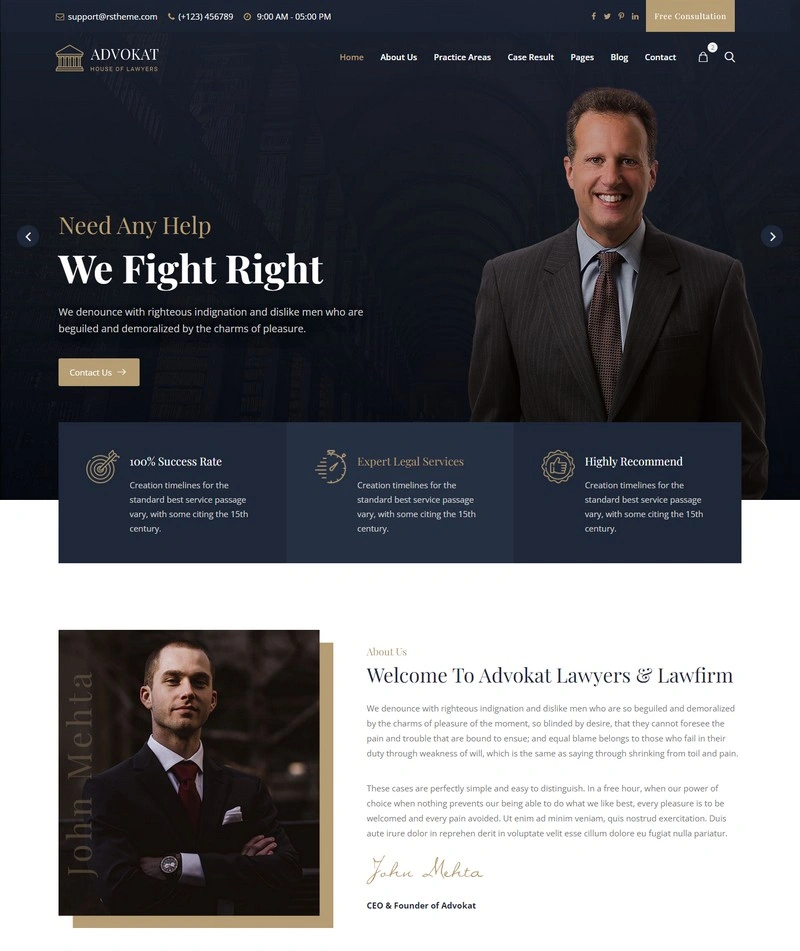 Advokat - Lawyer & Lawfirm HTML Template