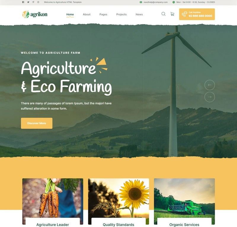 Agrikon - HTML Template For Agriculture Farm & Farmers