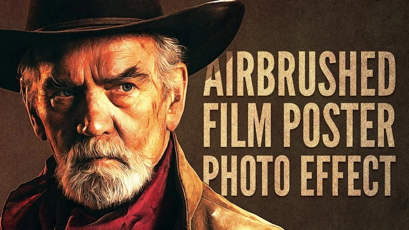 Airbrushed Film Poster Style Photo Effect