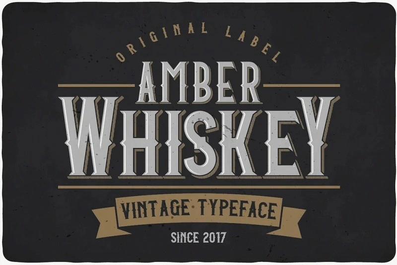 Amber Whiskey Label Typeface