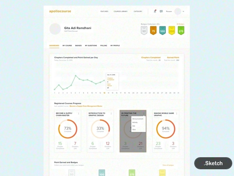 Apollo Online Learning Course Dashboard