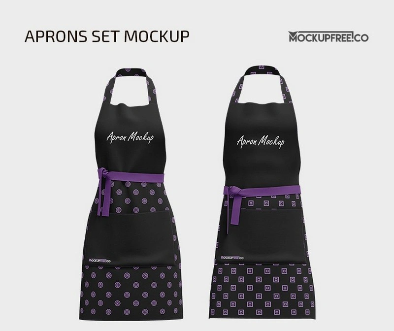 Free Aprons Mock-up Set in PSD-6000x4000 px