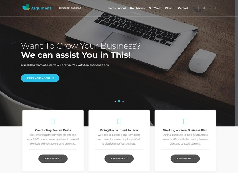 Argument Business Consulting Marketing PHP WordPress Theme