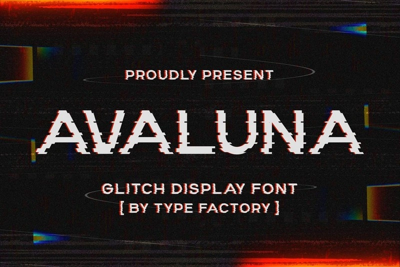 Avaluna - Glitch Display Font