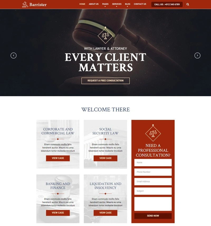 Barrister - Lawyer Attorney HTML Template