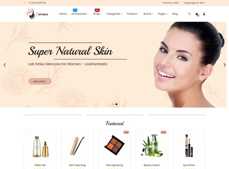 Barsana Advanced Beauty Store Theme for Opencart