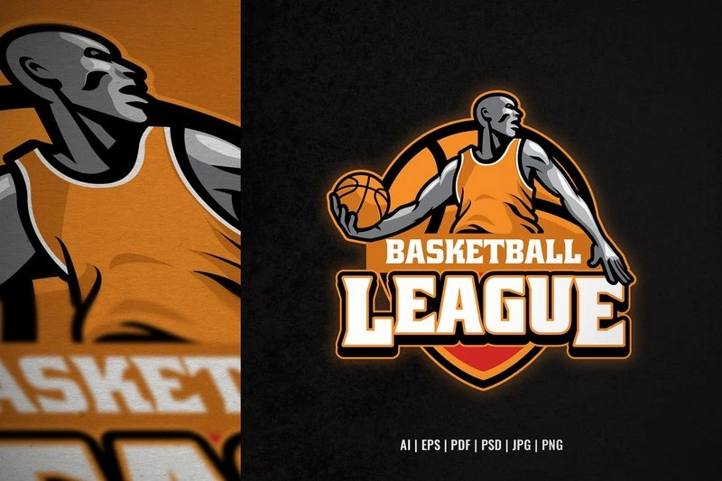 Basket Bball League Logo Template