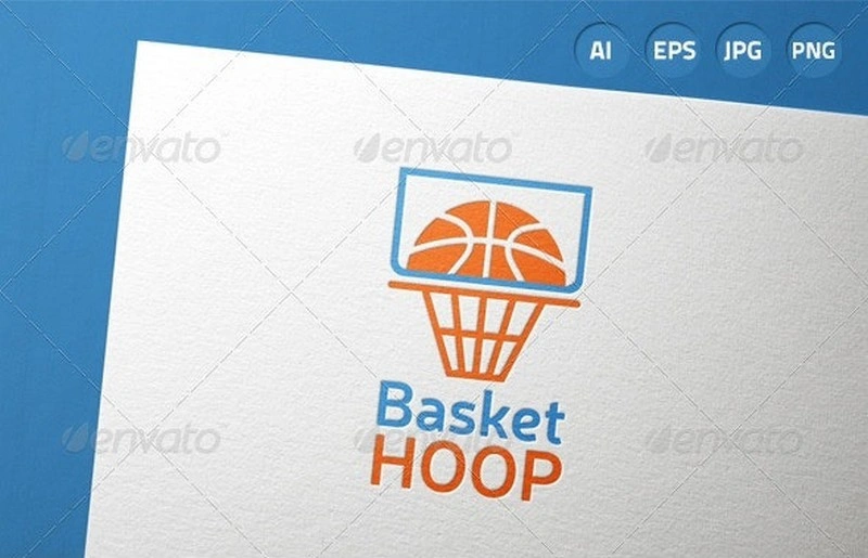 Basketball Hoop Game Logo