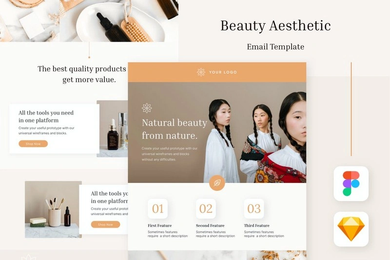 Beauty Aesthetic Email Newsletter Template
