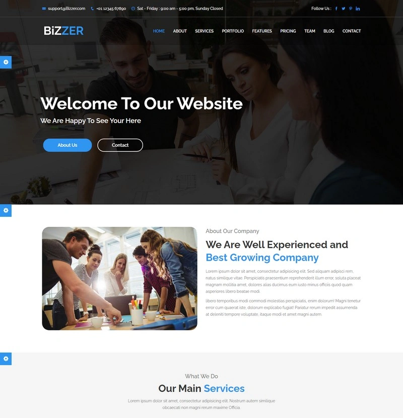 Bizzer Business PHP Theme