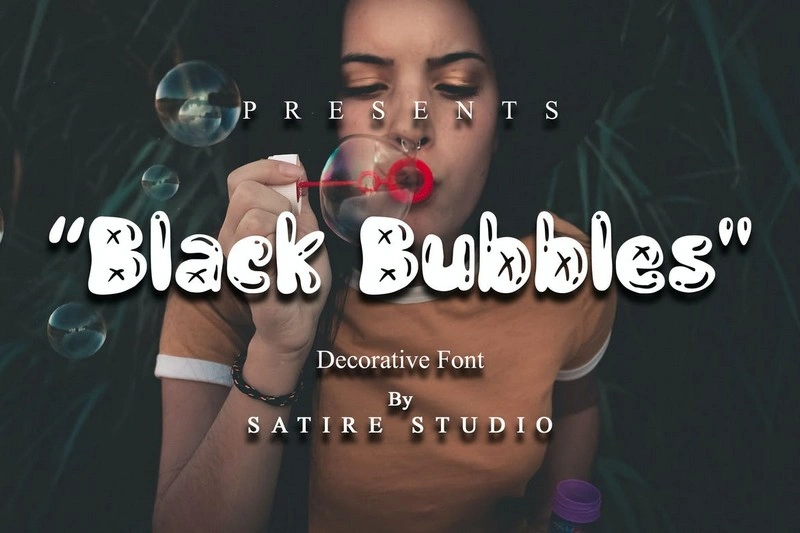 Black Bubbles - Decorative Font