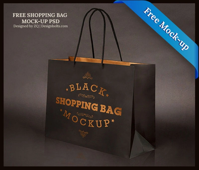 Black Shopping Bag Mock-up