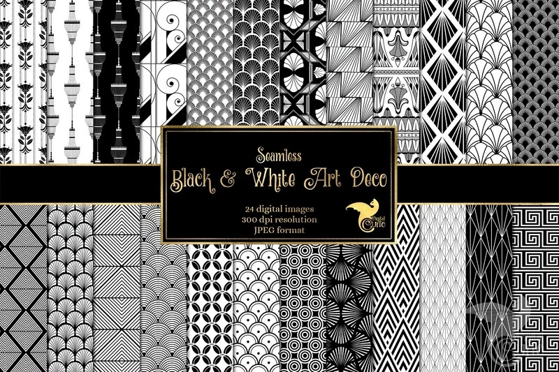 Black and White Art Deco Patterns