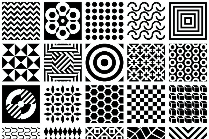 Black and White Geometric Patterns Vector Artwork