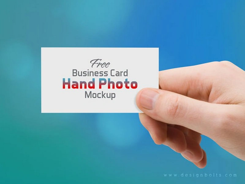 Business Card Hand Photo Mock-up PSD