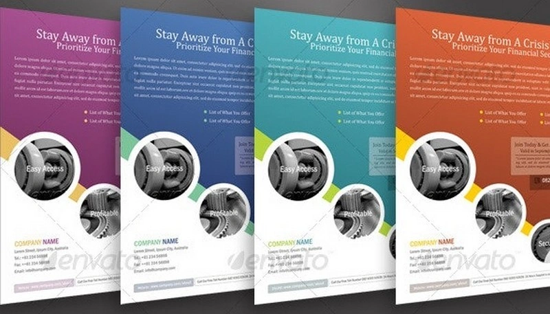 Business Flyer Template With 4 Color Schemes