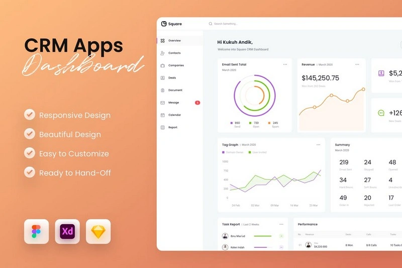 CRM Apps Dashboard UI Kit