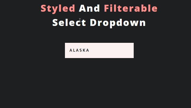 CSS Styled And Filterable Select Dropdown