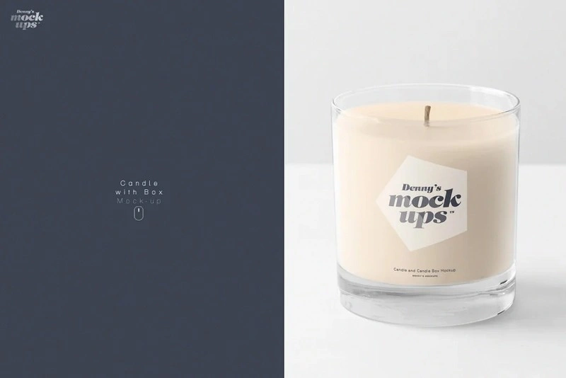 Candle in Gift Box Mockup