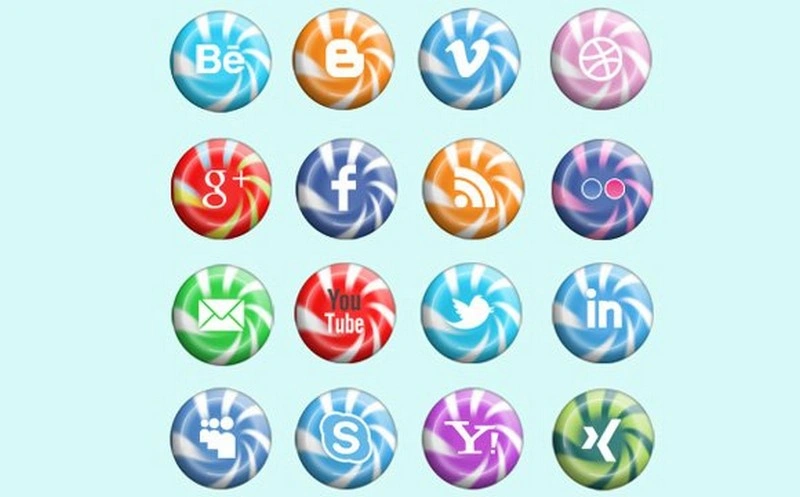 Candy Social Media Icons Freebies