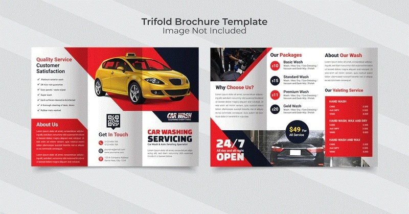 Car wash Trifold Brochure