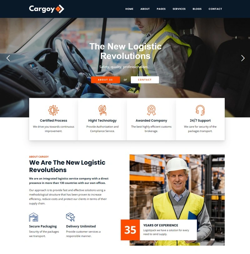 Cargoy - Logistics & Transportation HTML Template