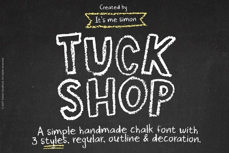 Chalk Board Font Tuck Shop