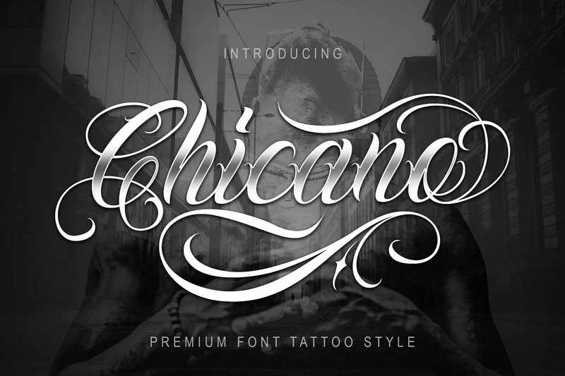 Chicano Font Tattoo Style
