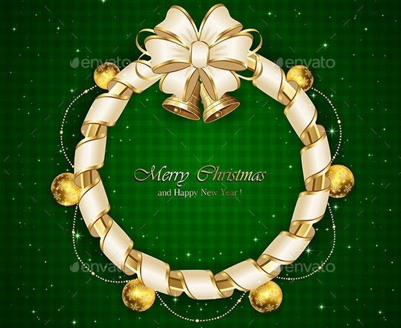 Christmas Decoration on Green Background