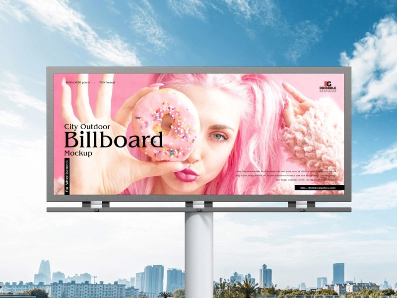 City Outdoor Billboard Mockup For Advertisement