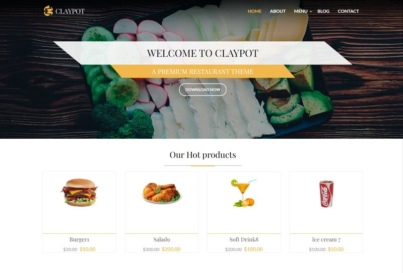 Claypot - Responsive Joomla eCommerce Restaurant Template