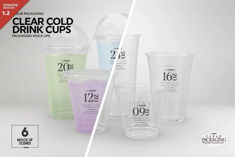 Clear Cold Drink Cups Mockup