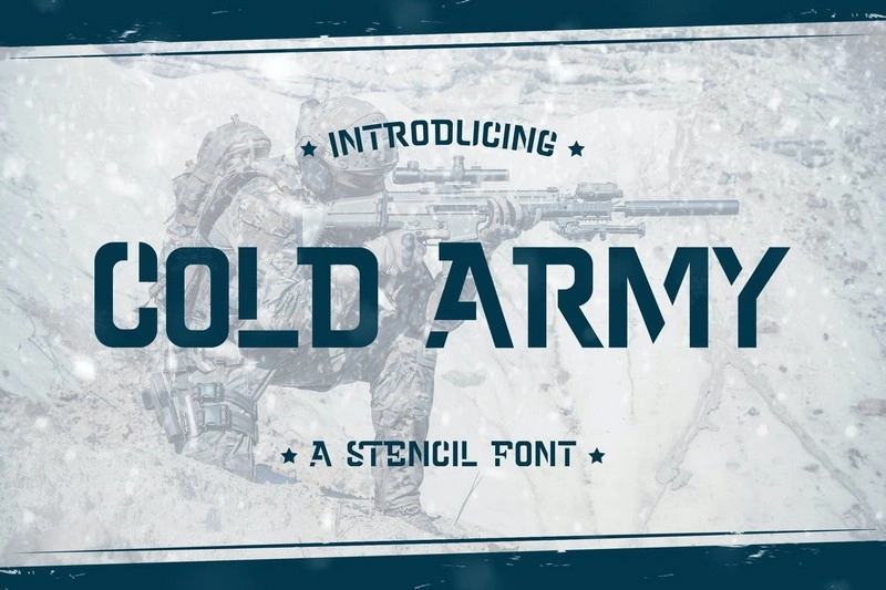 Cold Army – A Stencil Font